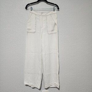 A Loves A Beachy Lined White Wide Leg Pants Size 0 Coastal With Pockets